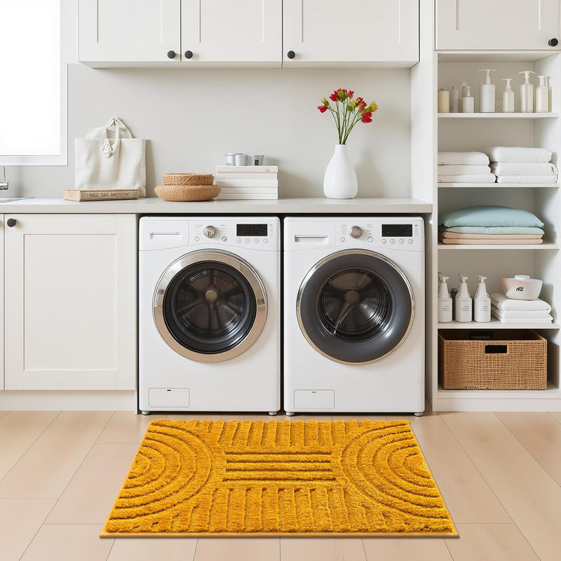 Non Slip Soft Absorbent Bath Mat, Gold, 36" L x 24" W