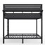 Lit superposé double en métal avec tablettes de rangement, panneau perforé, USB et DEL-129754096