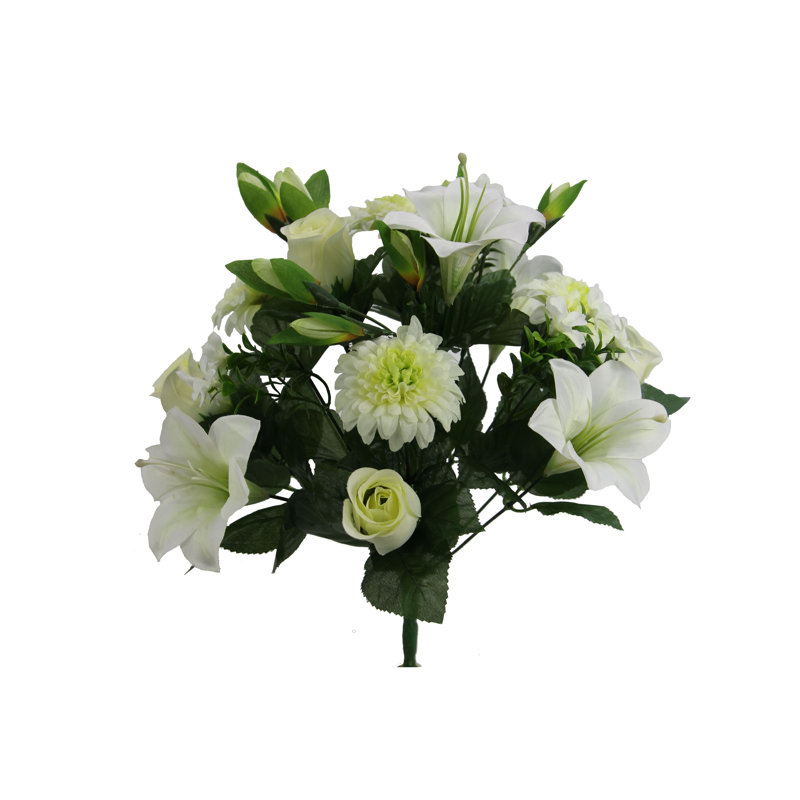 Silk Mixed Assortment Arrangement, White
