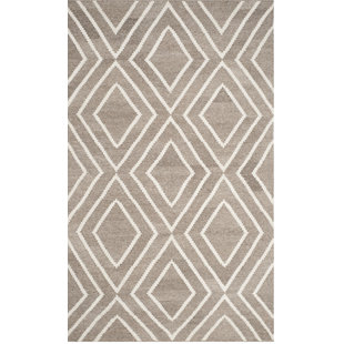 Shryock Hand Woven Viscose/Wool Geometric Rug in Gray