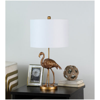 26" Matte Gold Flamingo Resin Table Lamp