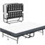 Spacieux lit simple portable de 75 po x 46 po avec mousse à mémoire de forme de 5 po, capacité de 450 lb, pour les lits très longs et larges de camping et de bureau convenant aux invités à la maison