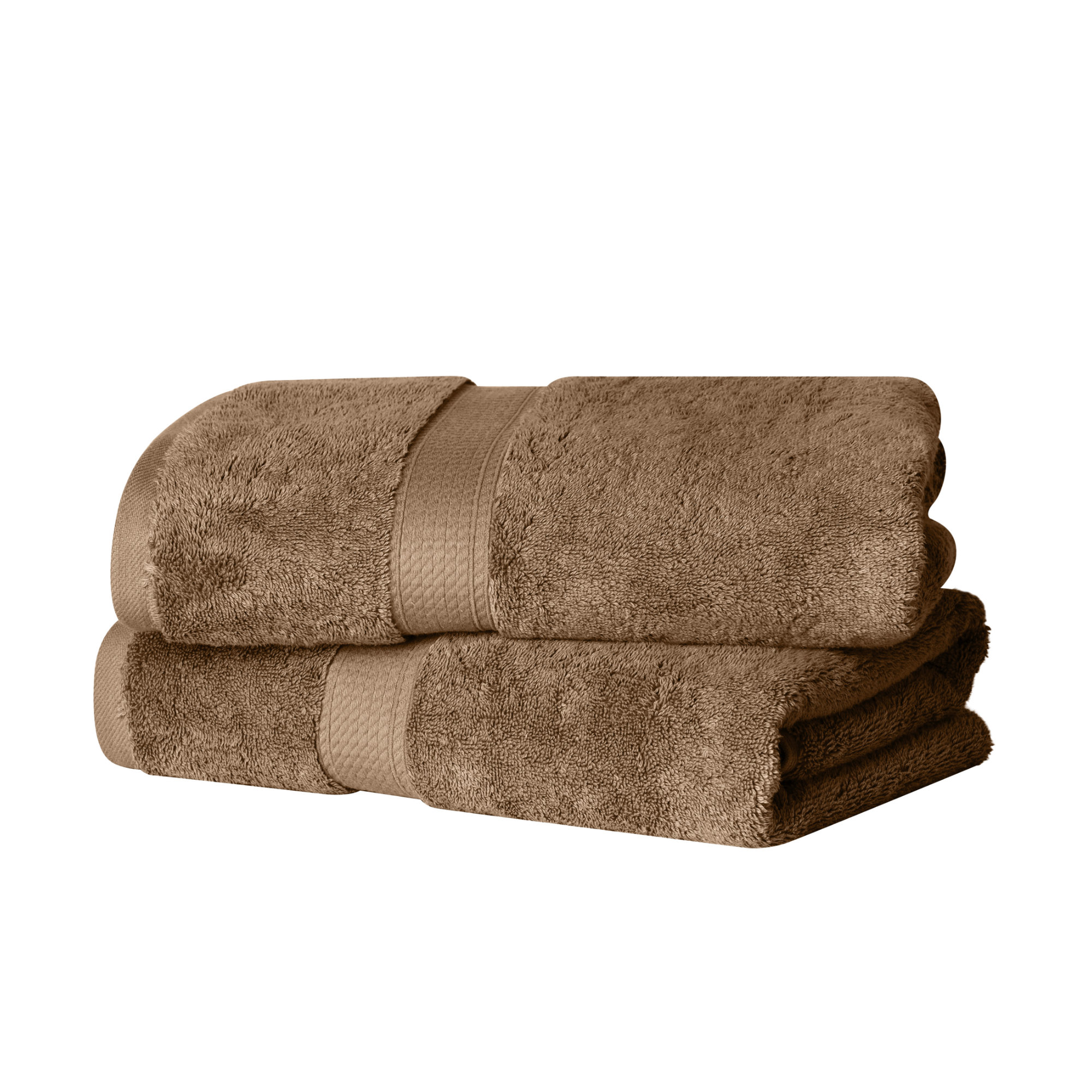 Renata 800 GSM 2 Piece Certified Egyptian Cotton Bath Towel Set , Latte