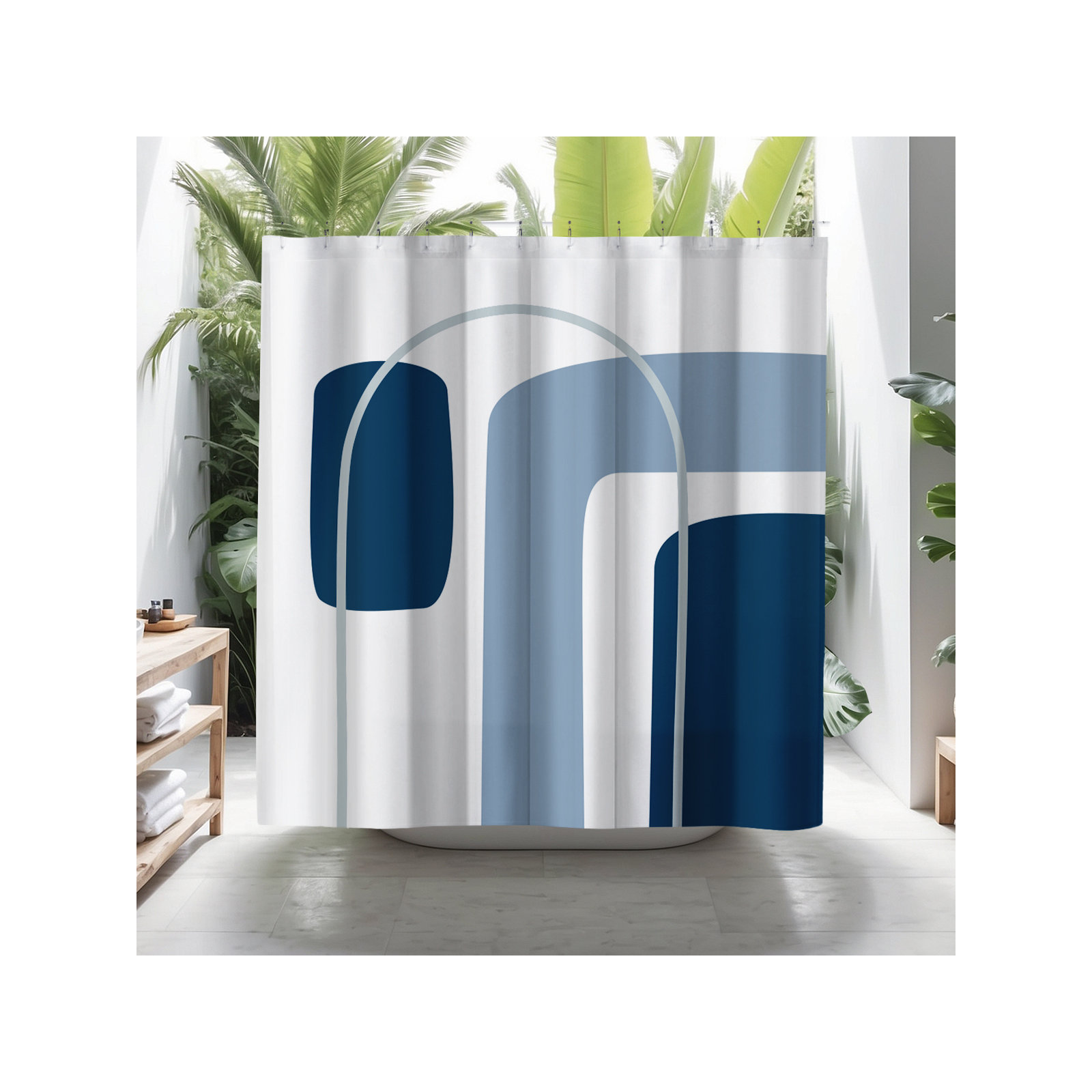 Hagan Polyester Shower Curtain, Slate