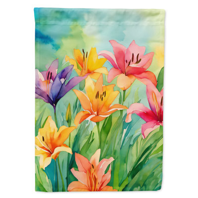 Lys dans le drapeau de la maison à l'aquarelle