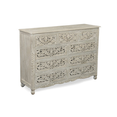 Harleen Solid Wood 9 - Drawer Dresser