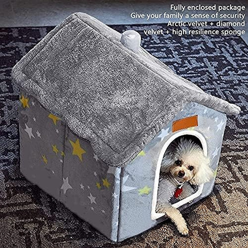 Dog House Indoor, Foldable Soft Kennel Bed Warm Cat Nest Puppy C...