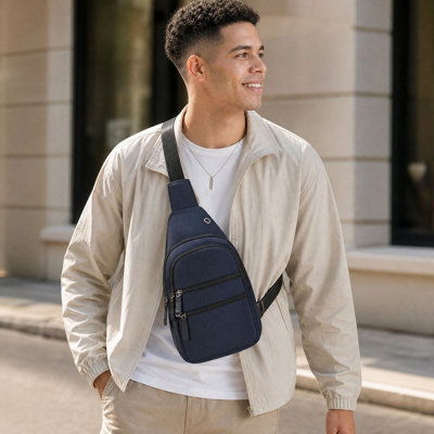 Oxford Fabric chest pouch Multi Pocket Sling Crossbody Bag Casual Chest Shoulder Bag For Daily Commute Outdoor Travel Hiking Shopping
