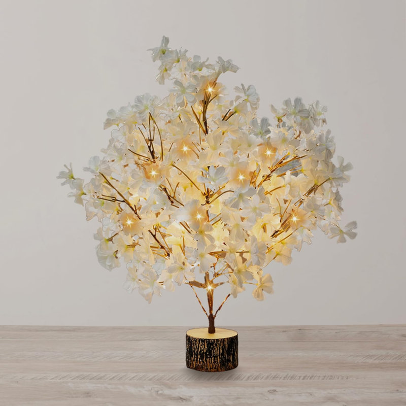 Blossom Tree With 49 Leds, Prelit Little Fake Tree Indoor With Timer