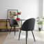 Ensemble de salle à manger 3 pièces - Table à piédestal ronde de 31,5 po avec plateau aspect marbre et 2 chaises rembourrées gris anthracite