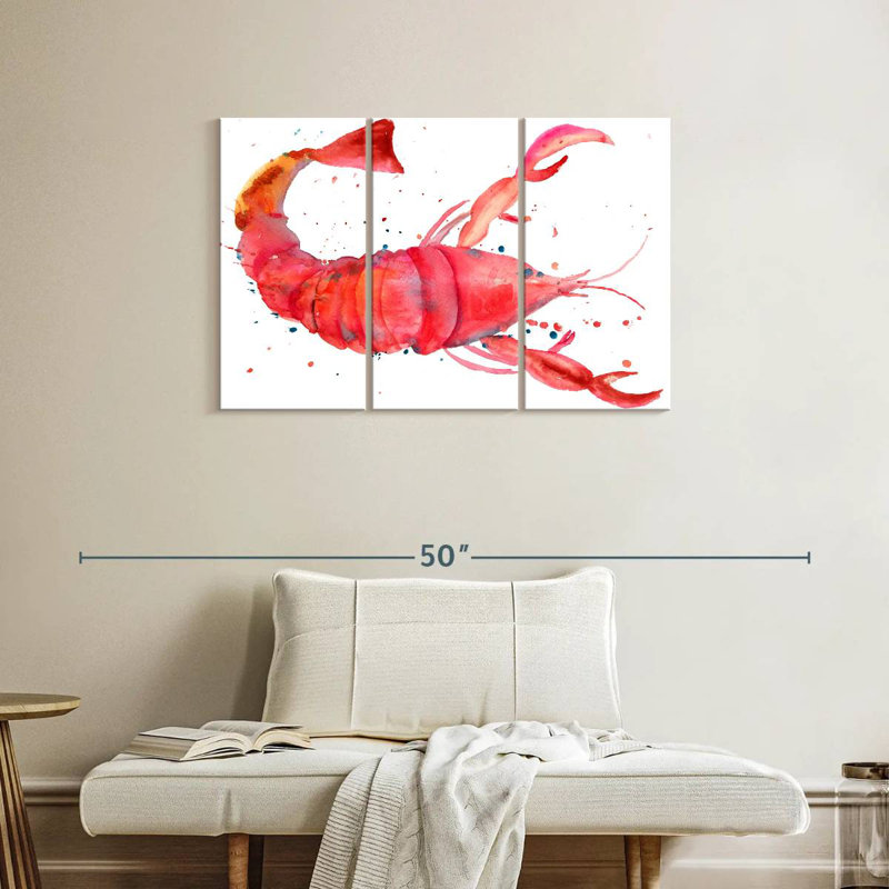 Brampt Sea Red Lobster, 24" H x 38" W