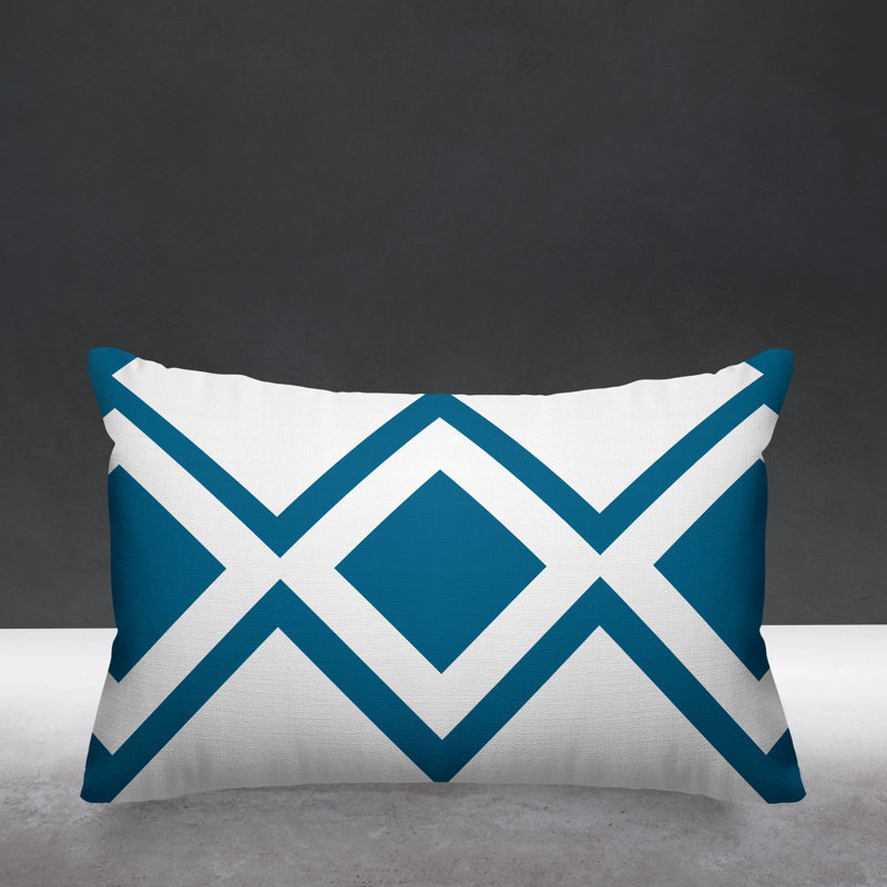 Coussin décoratif intérieur / extérieur Halsey Loop, Turquoise