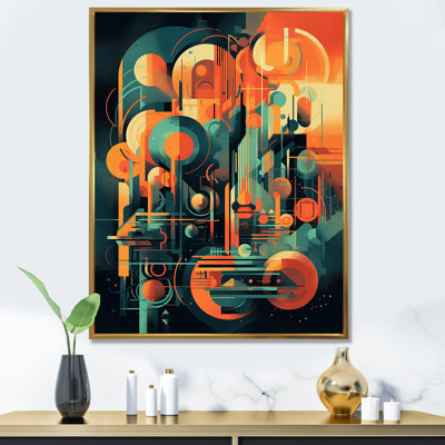 Vert et orange Mid Century Innovations II, reproduction d'art sur toile