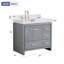 36 po X P 23 po D Meuble-lavabo gris avec plateau en pierre reconstituée et lavabo blanc