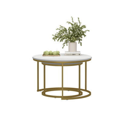 Round Nesting Karoline Set of 2 with Sturdy Metal Frame