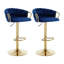 Tabourets de bar pivotants réglables avec dossiers tissés, tabourets de comptoir en velours doré pour la salle à manger et la cuisine-221016079