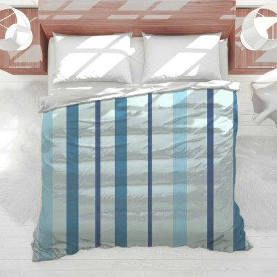 Blue Vertical Stripes Comforter