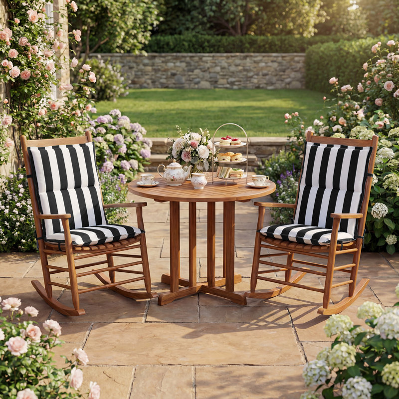 2 Pack Outdoor Chair Cushions, 100x50x6 cm, Black