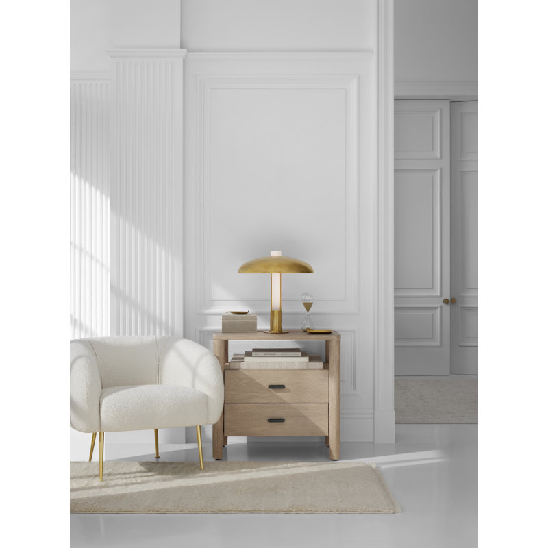 Kelly Wearstler Troye Medium Table Lamp, Polished Nickel, Clear