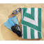 Serviette de plage surdimensionnée en coton - Grande serviette de piscine 70 x 35 pouces, serviette de bain à rayures à séchage rapide-1800598145