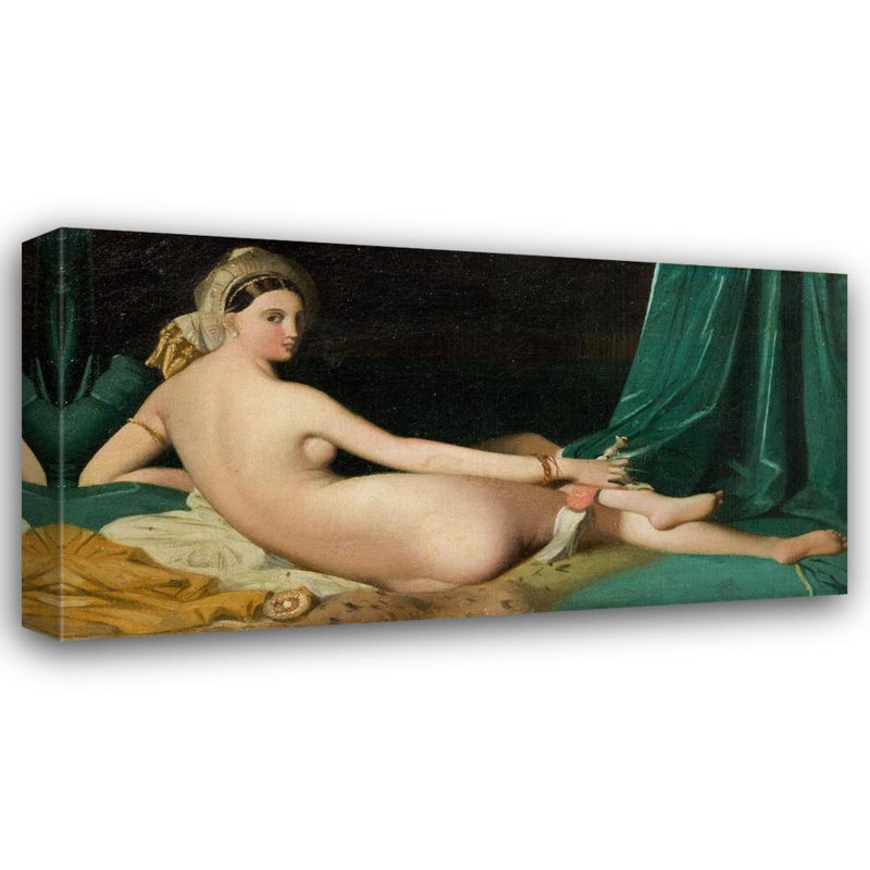 "Odalisque" by  Jean Auguste Dominique Ingres - Gallery Wrap Canvas Wall Art, H 24 po x l 17 po