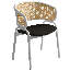 Chaise en cuir Daishun avec dossier en osier et pieds en acier inoxydable thermolaqué Collection Diep-2048101856-2065479004