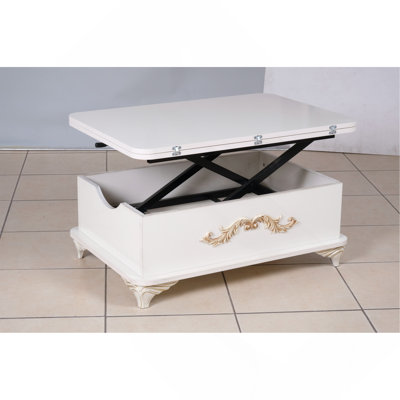 Table basse, Rio Smart For Living, hauteur réglable, 1001 blanc