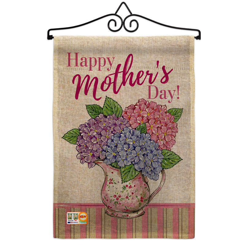 Double Sided 13 in. H x 13 in. W Polyester Mother's Day Flag set