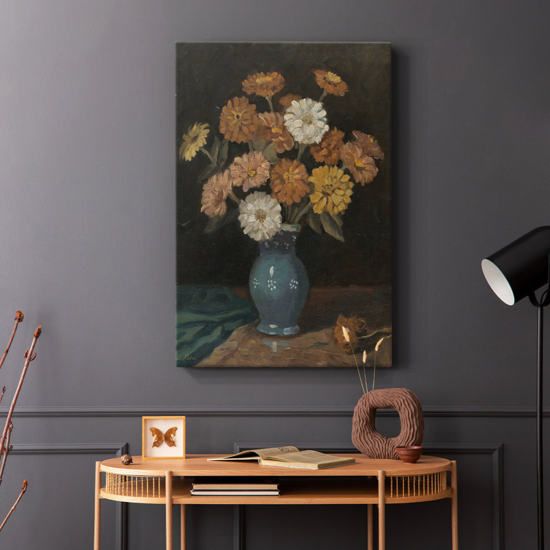 Motif floral rétro CCL III - galerie Cavas, H 48 po x l 32 po