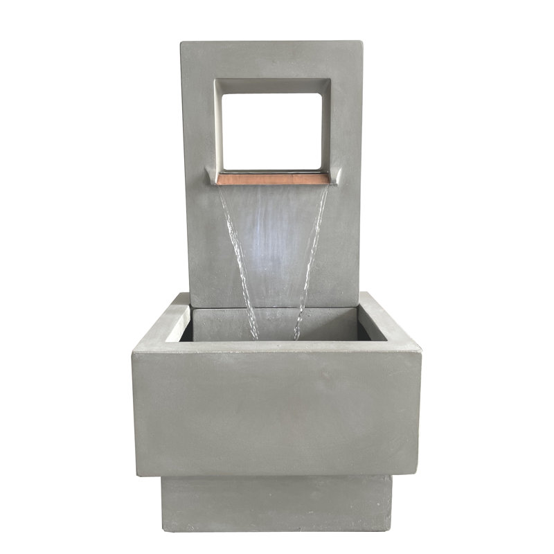TruCast Ventana Fountain with Light, Light Grey