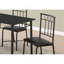 Ensemble de table de salle à manger, ensemble de 5 pièces, petit, 40 po rectangulaire, cuisine, métal noir, aspect cuir noir, contemporain, moderne