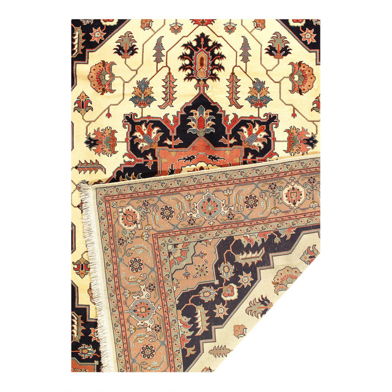 Tapis ivoire perse ivoire Tabriz 8 pi 9 po x 11 pi 9 po