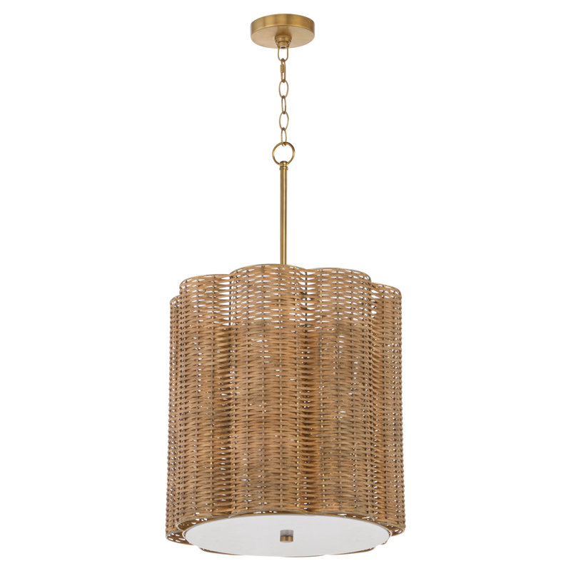 Luminaire suspendu Boracay, Laiton vieilli, Brun