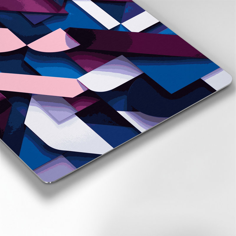 Abstrait formes 73, art mural en métal mauve, H 20 po x l 30 po