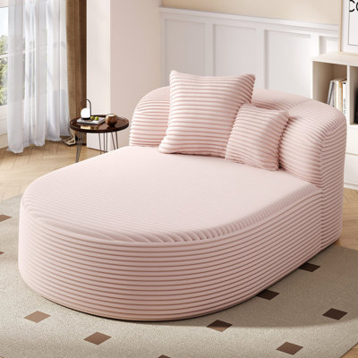 Modern Chaise Lounge Sofa Boneless Couch Sofa Bed Compression Sofa Couch With Two Supportive Pillows For Living Room