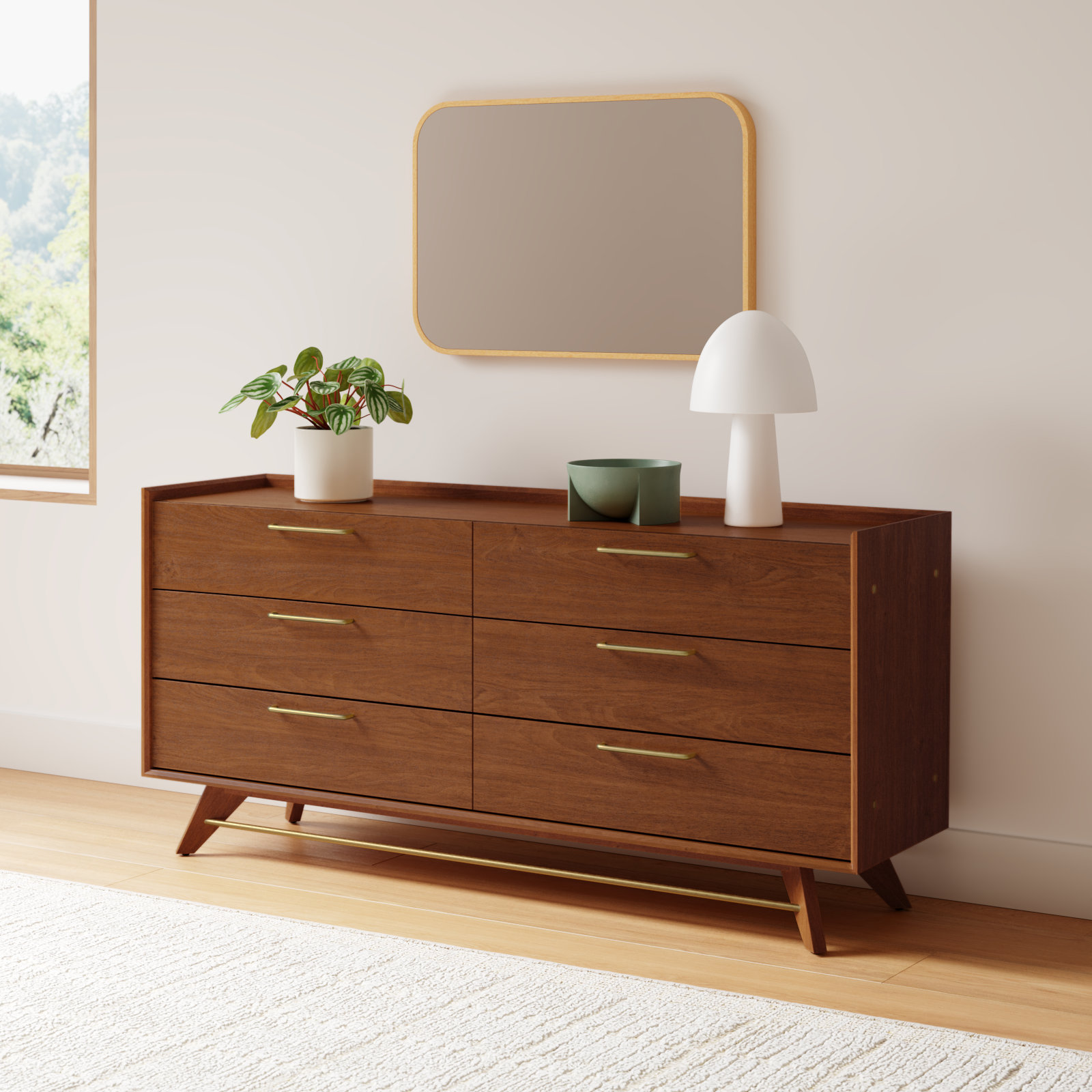 Walter 6 - Drawer Dresser, Walnut