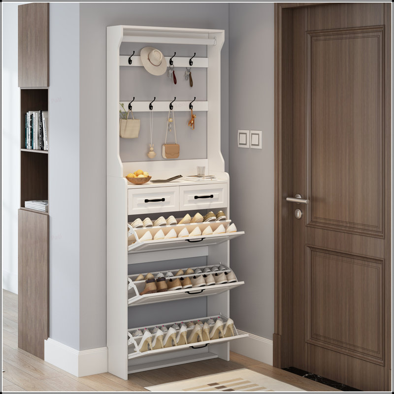 Armoire à chaussures polyvalente avec plusieurs compartiments pour un rangement efficace et organisé des chaussures