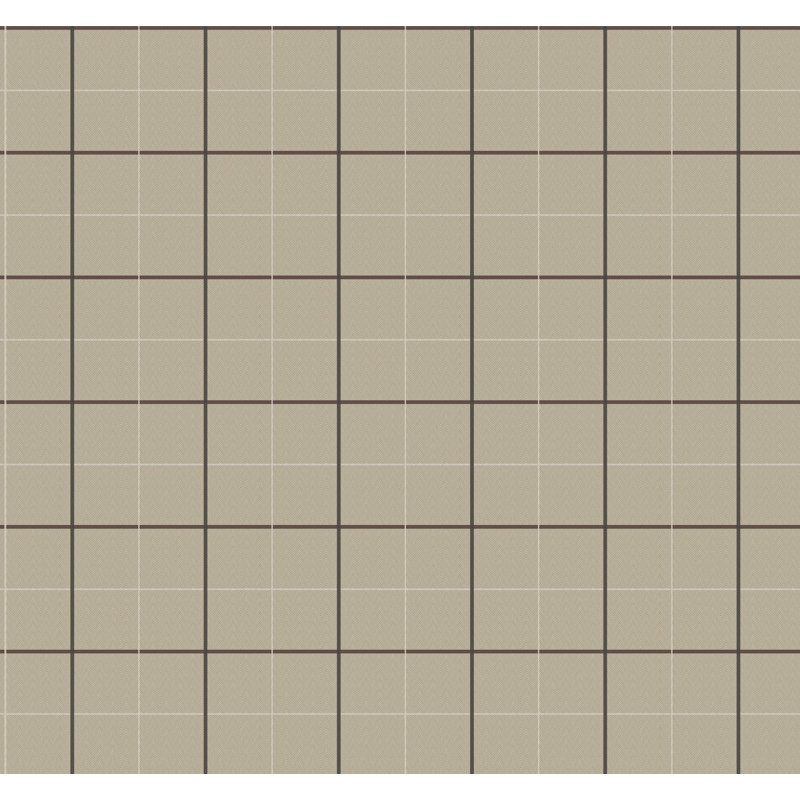 Papier peint écossais brun Tattersall, Brun