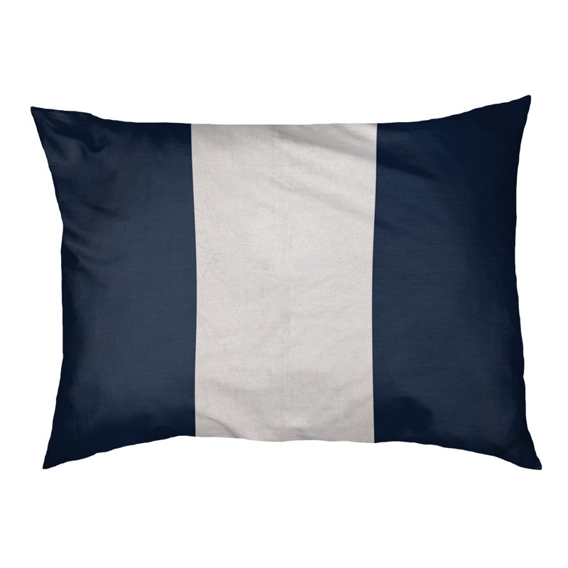Coussin pour chien Indiana, Très grand (l 50 po x P 40 po x H 17 po), Bleu minuit / blanc / bleu minuit