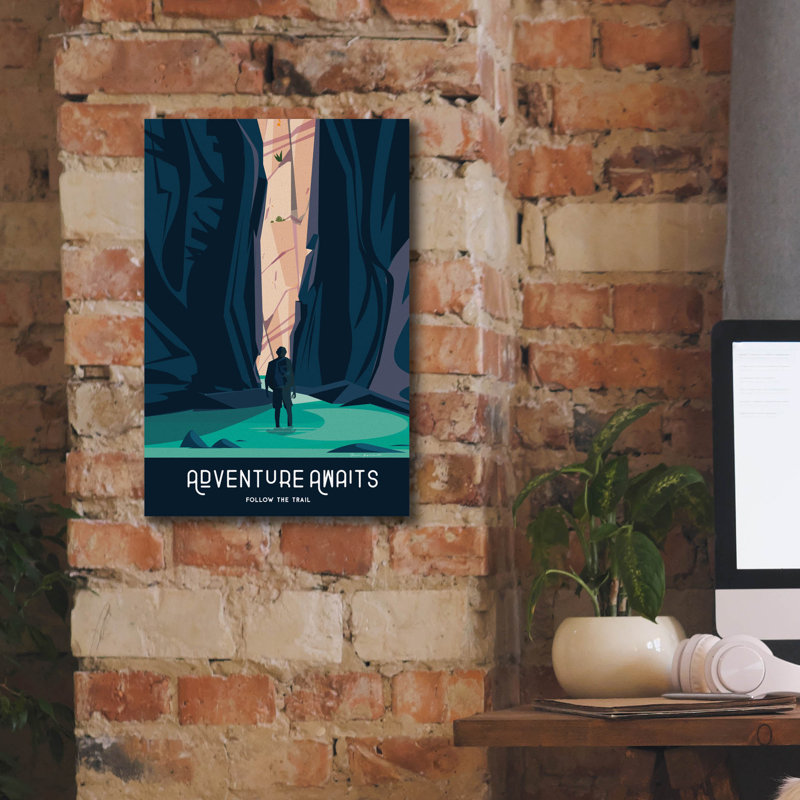 Toile épique «Adventure Awaits» par Omar Escalante, H 18 po x l 12 po
