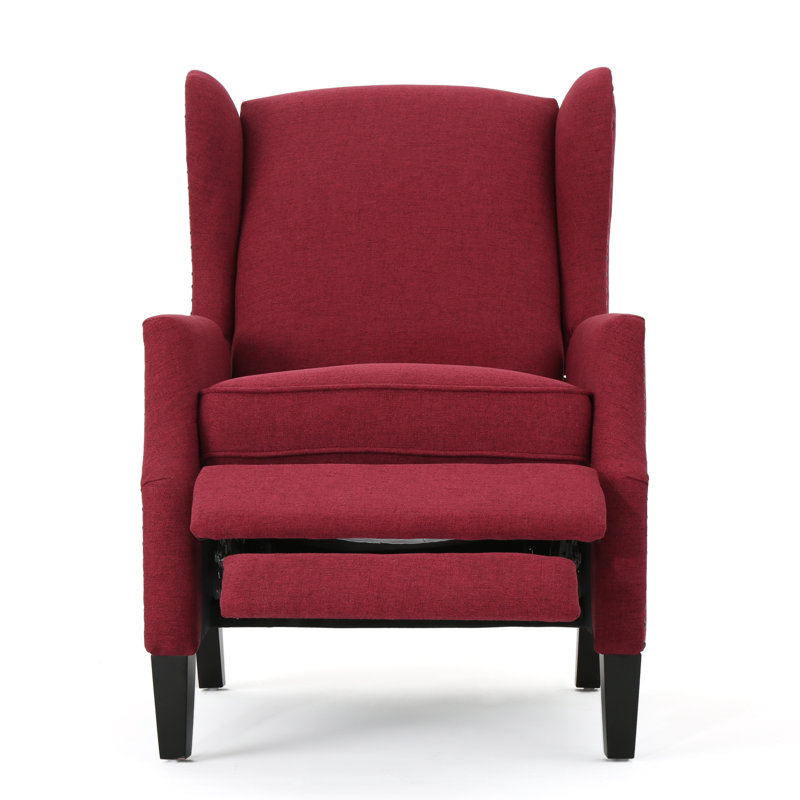 Fauteuil inclinable manuel 26,5 po Boruta, Mélange de polyester rouge foncé
