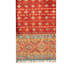 Tapis rouge / orange en laine / coton noué à la main de conception unique