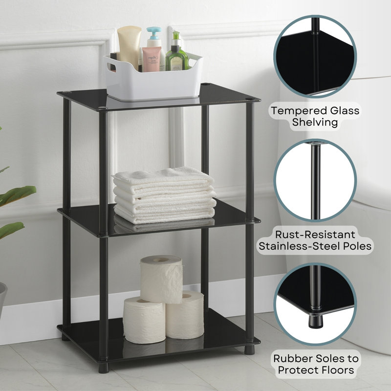 Beckett Glass Top End Table, Black