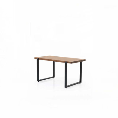 Wood Top Coffee Table With Metal Sled