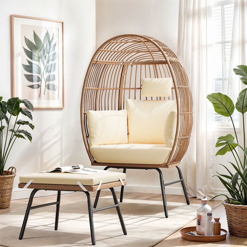Fauteuil d'extérieur avec repose-pieds Dovecove, Gris