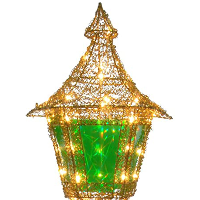 Lampadaire en fil d'or pré-éclairé, Vert