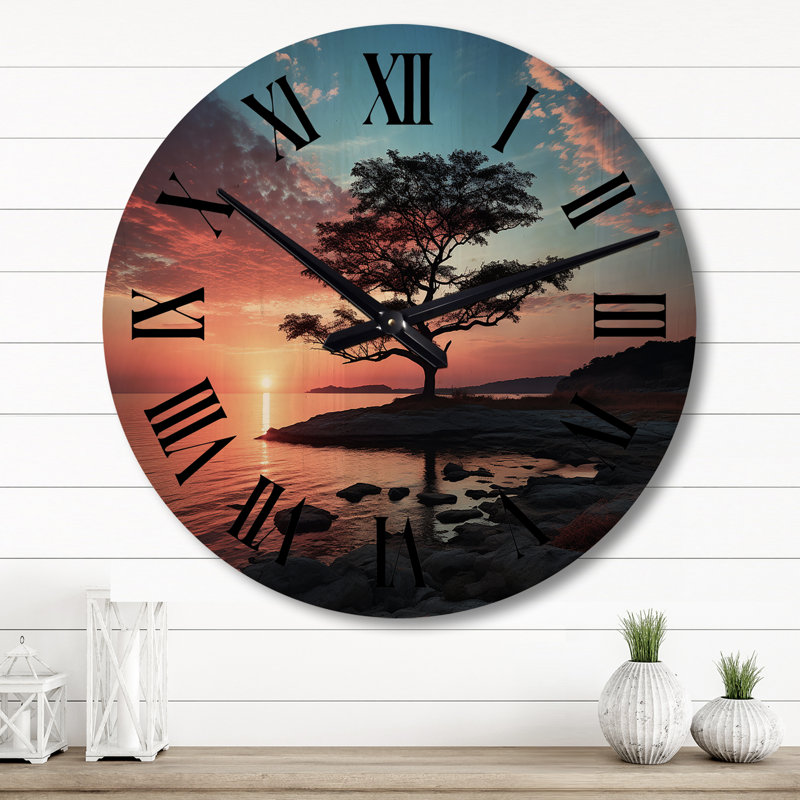Horloge murale en bois massif Somer, Grand