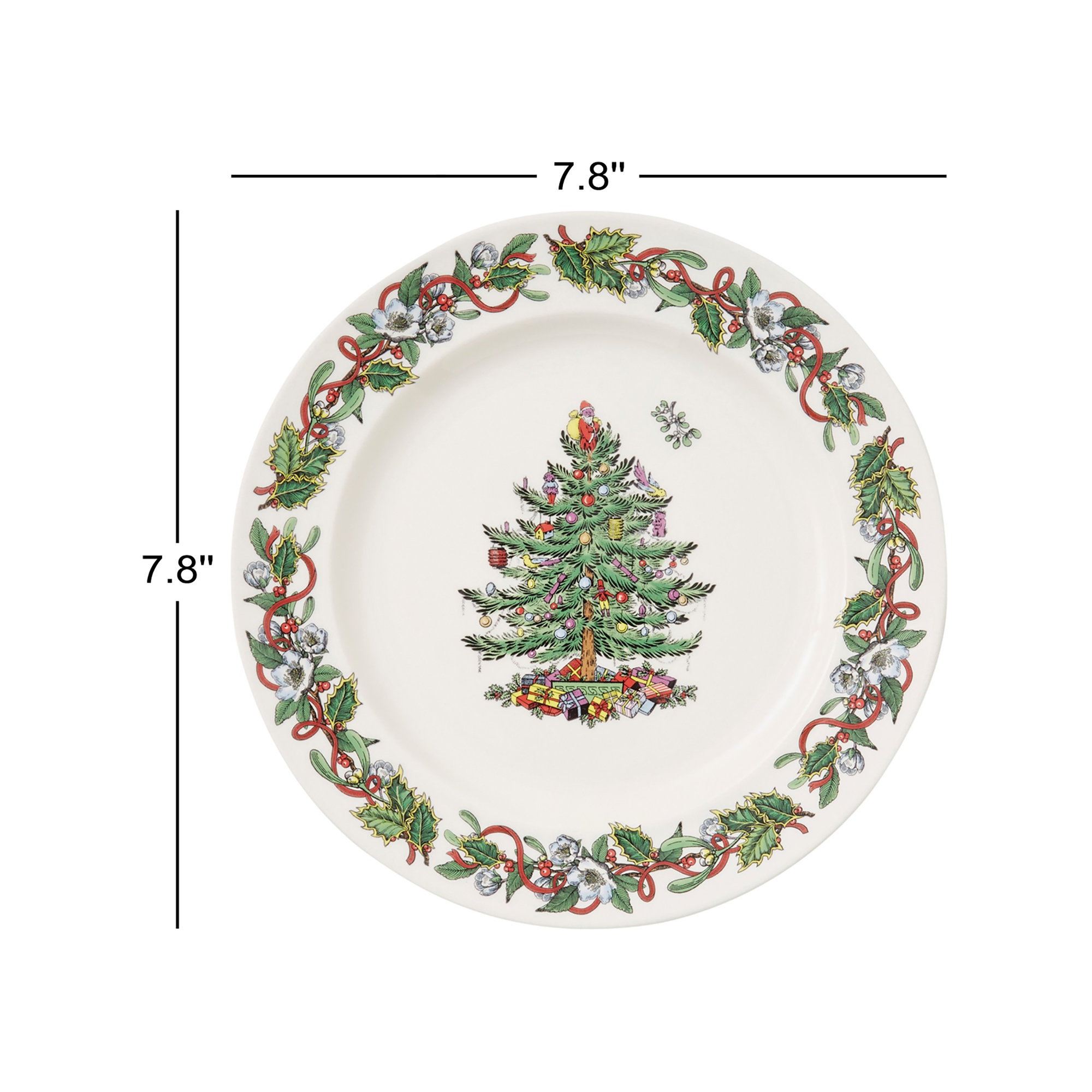 Christmas Wreath 8.5" Salad Plates, Set of 4