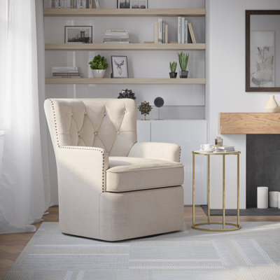 Ines 30'' Wide Tufted Swivel Armchair