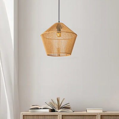 1-Light Pendant Light Single Hemp Rope